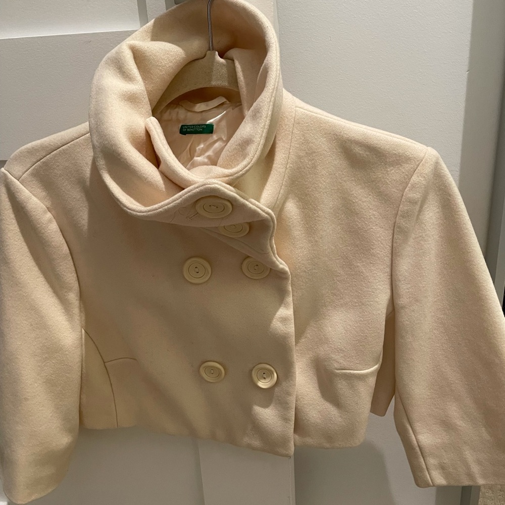 Vintage Benetton crop wool coat